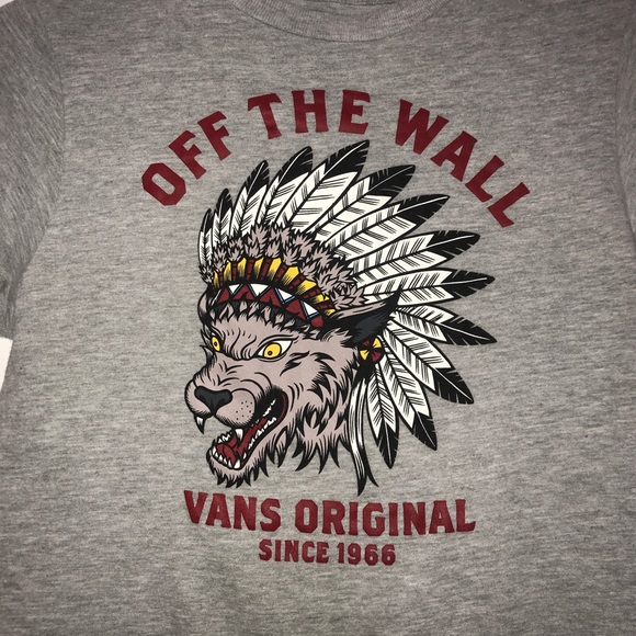 VANS Off The Wall Grey Native American Crewneck - Picture 4 of 6